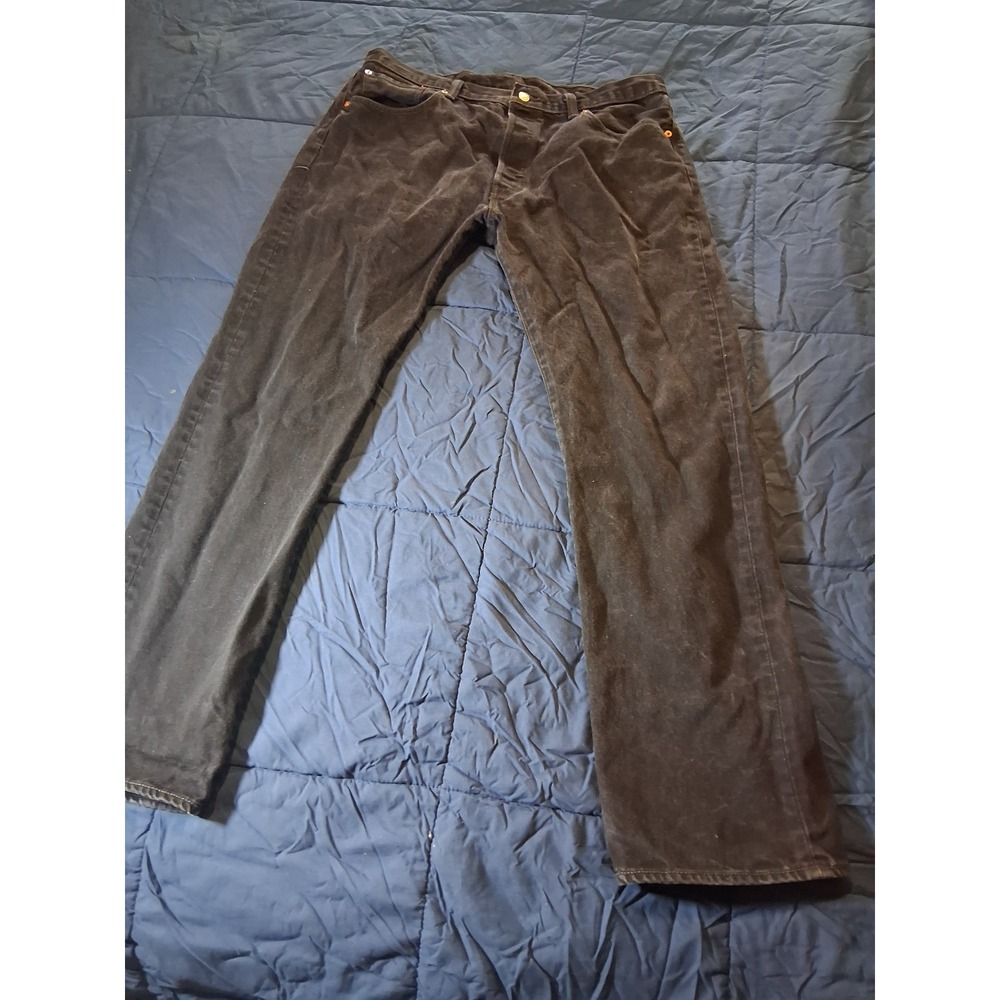Levis 505‎ Straight Leg Corduroy Pants Mens Black W38 L32 00505-0373